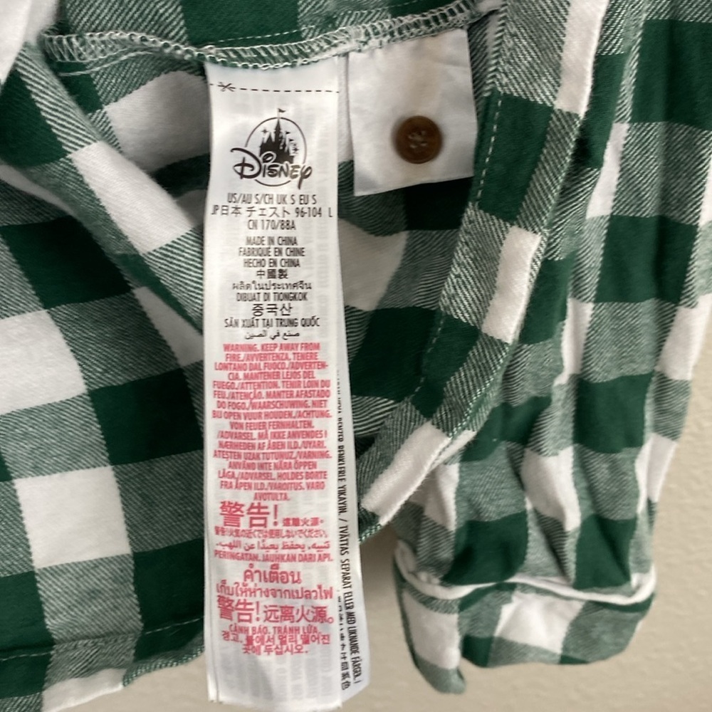 Disney 100% Cotton Flannel Button Down with Mickey Embroidery Size Small - Picture 5 of 6